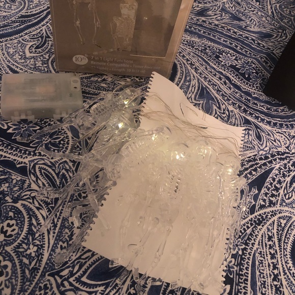 Pier 1 Halloween Skeleton Glimmer Strings Lights 10’ 7 in 1 Function Glam - Picture 8 of 15